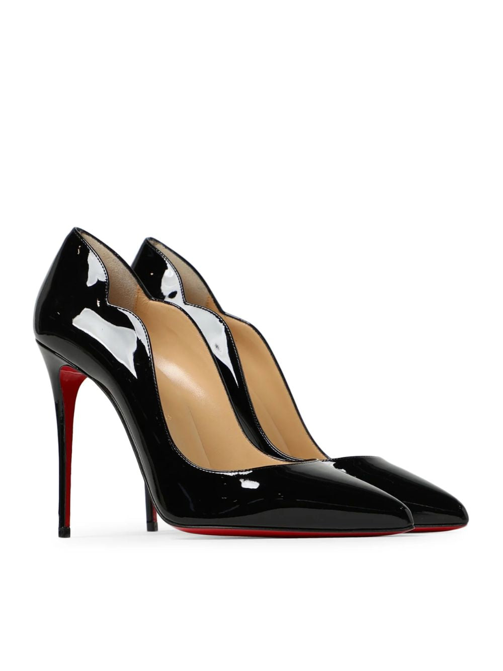 Christian Louboutin Black Patent Leather Hot Chick Pumps 100 | Regal Royce