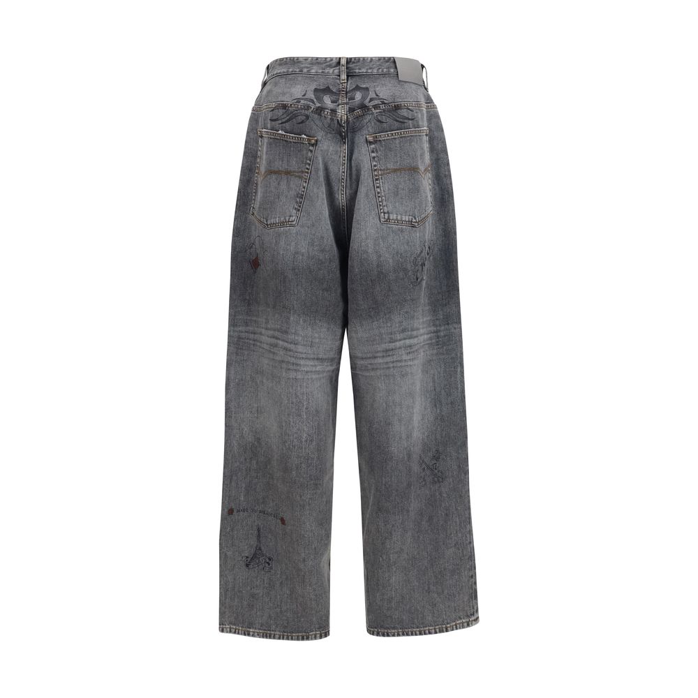 Balenciaga Gray Cotton Relaxed Fit Jeans | Regal Royce