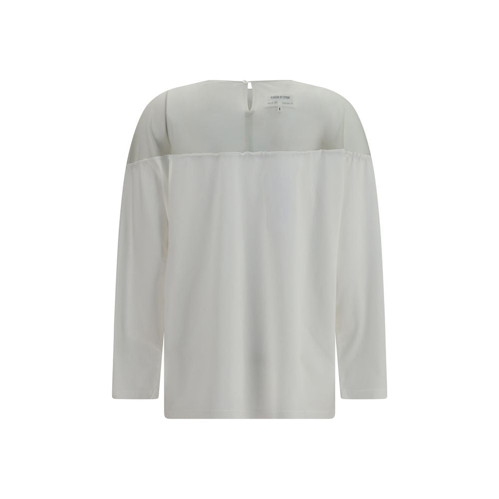 MM6 White Cotton Long Sleeve T-Shirt | Regal Royce