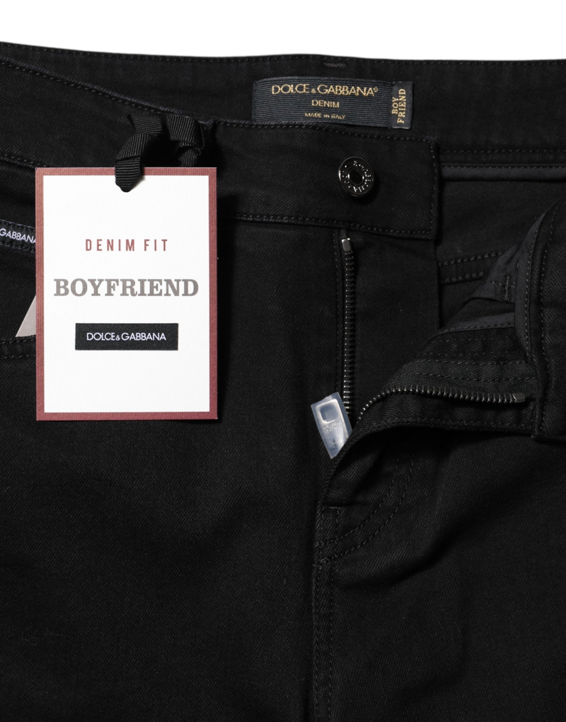 Dolce & Gabbana Black Boyfriend Cotton Stretch Denim Jeans | Regal Royce