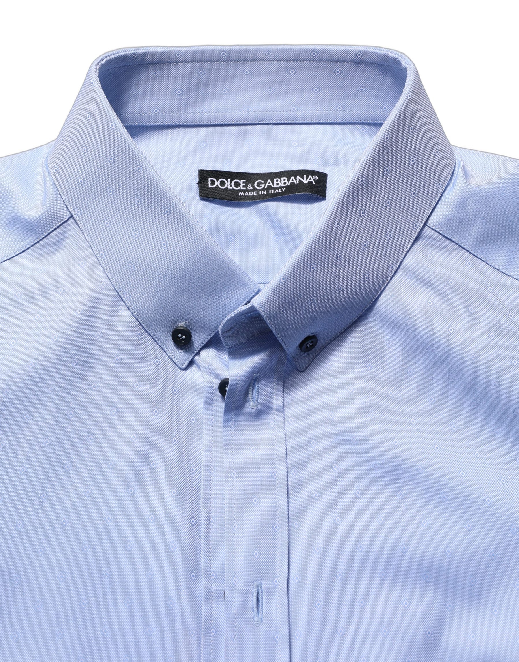 Dolce & Gabbana Light Blue Cotton Dress Formal Men Shirt | Regal Royce