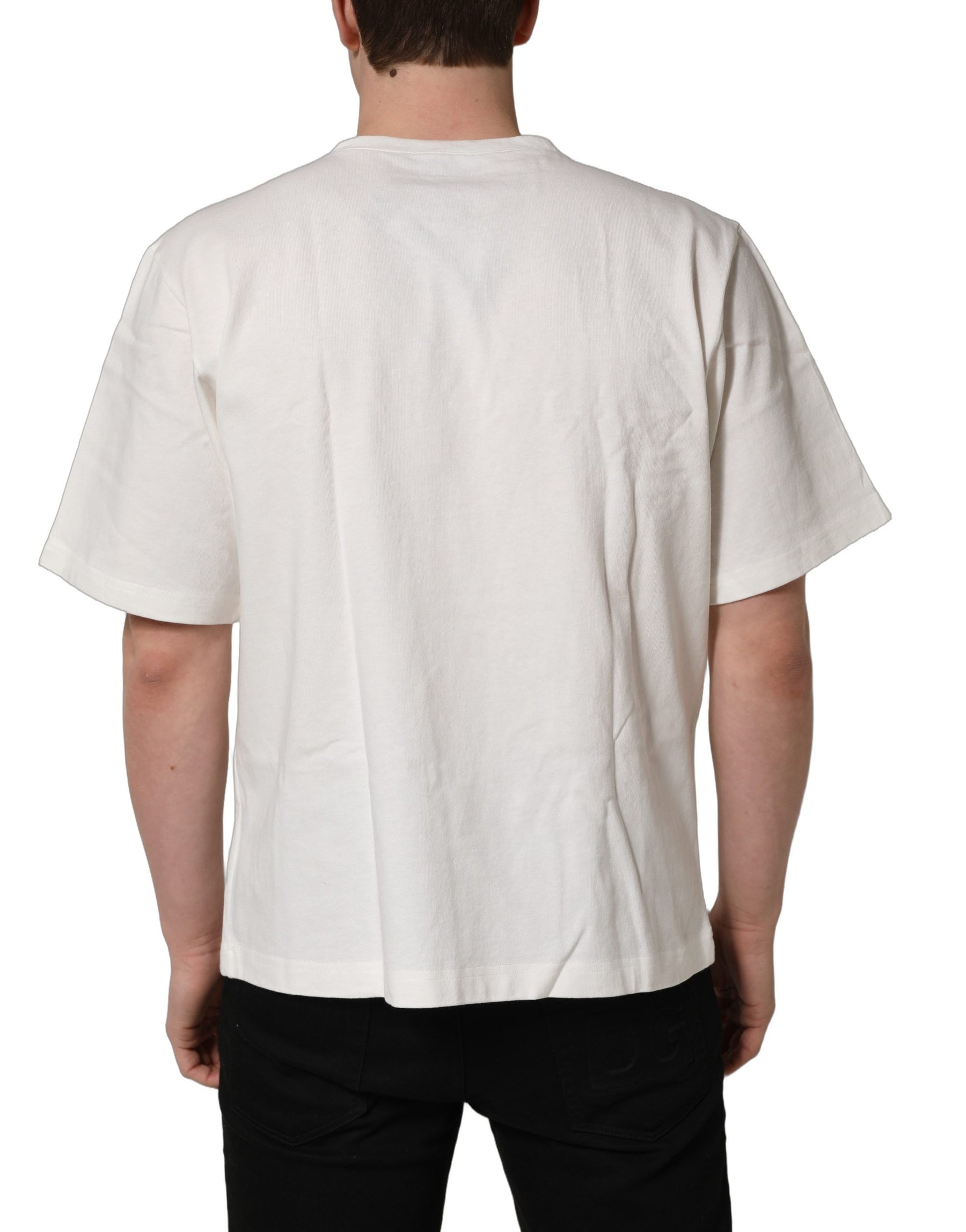 Dolce & Gabbana White DG Logo Crew Neck Short Sleeves T-shirt | Regal Royce