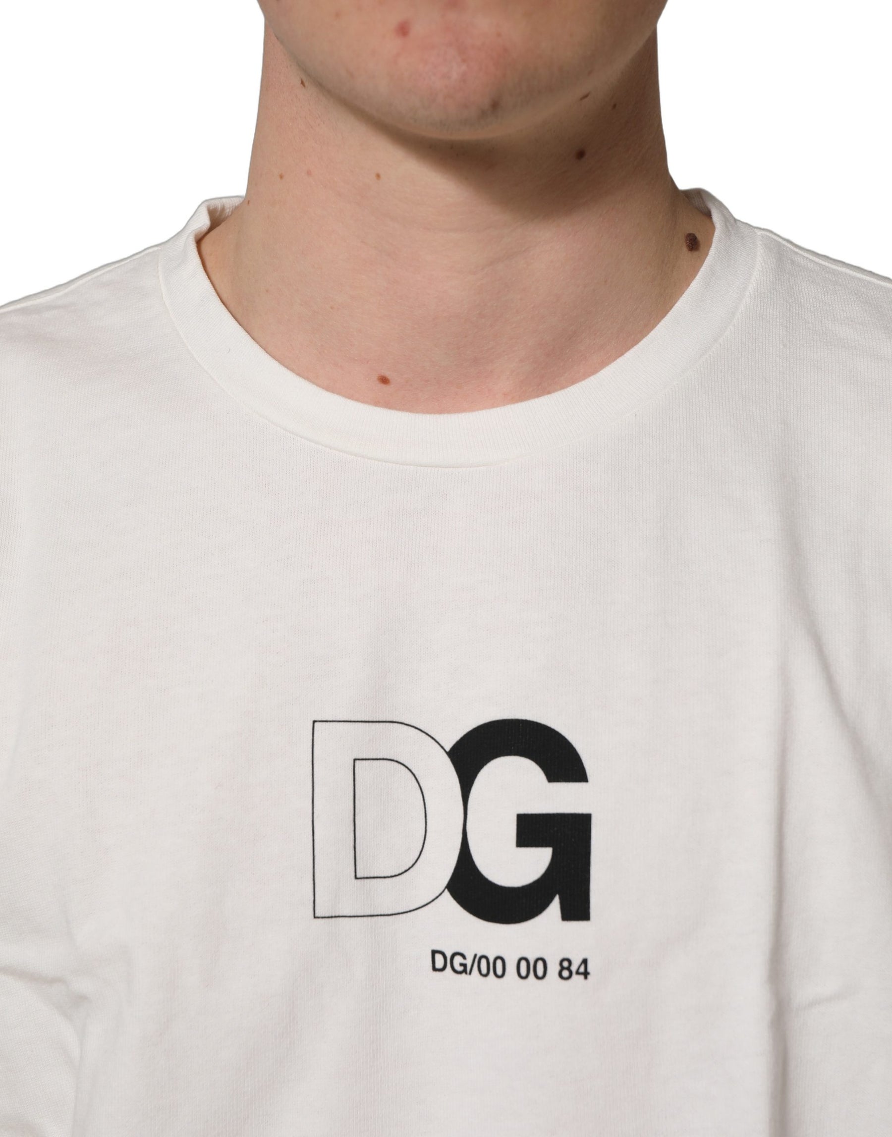 Dolce & Gabbana White DG Logo Crew Neck Short Sleeves T-shirt | Regal Royce