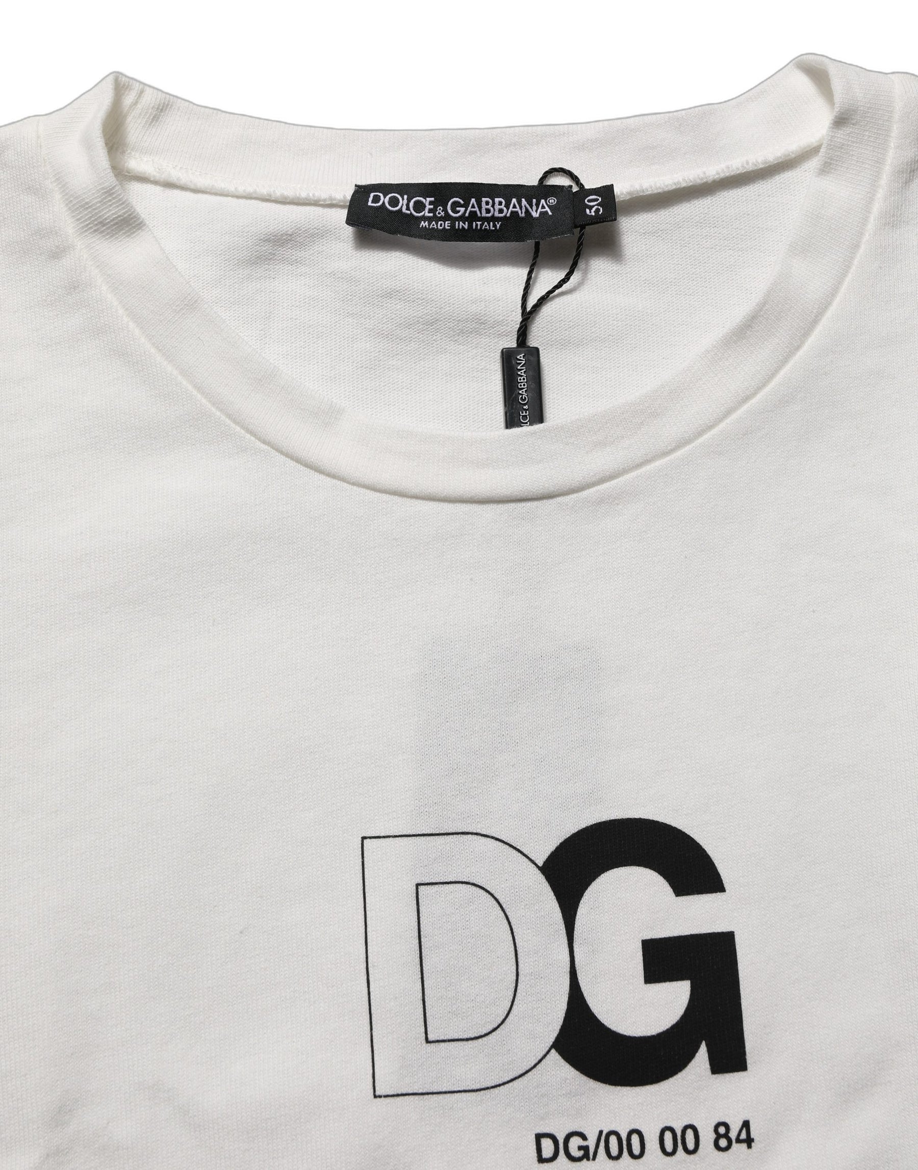 Dolce & Gabbana White DG Logo Crew Neck Short Sleeves T-shirt | Regal Royce