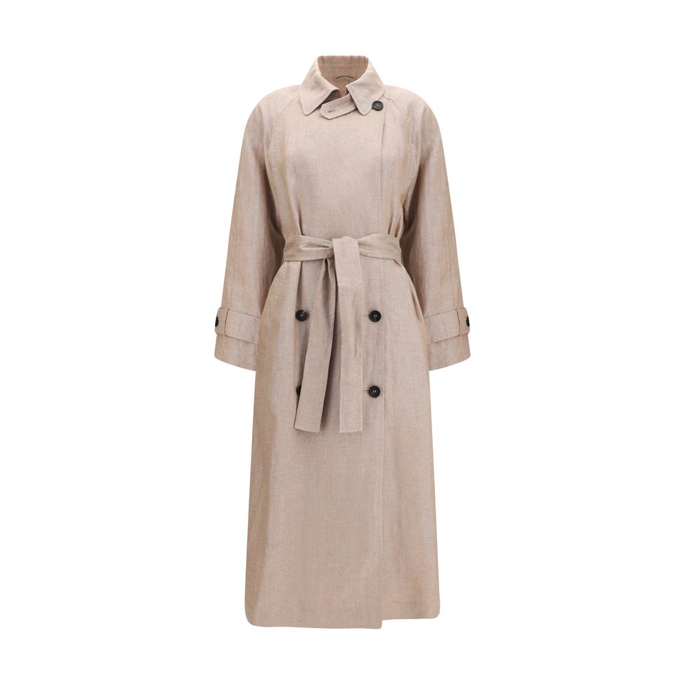 Brunello Cucinelli Multicolor Linen Trench Coat | Regal Royce