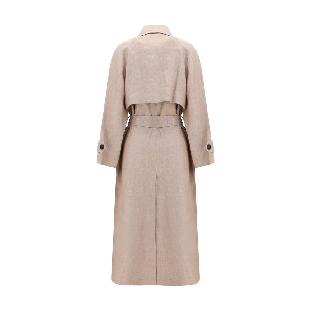 Brunello Cucinelli Multicolor Linen Trench Coat | Regal Royce