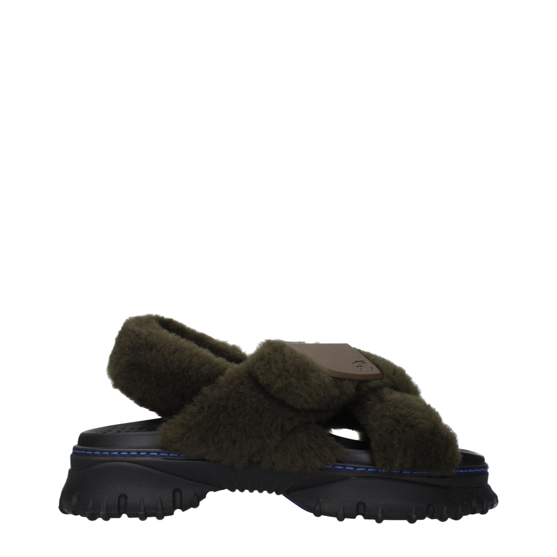 Burberry Green Fur Slippers | Regal Royce