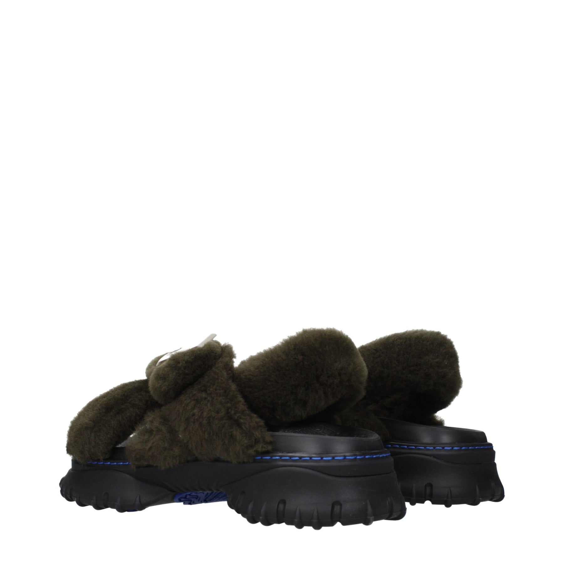 Burberry Green Fur Slippers | Regal Royce