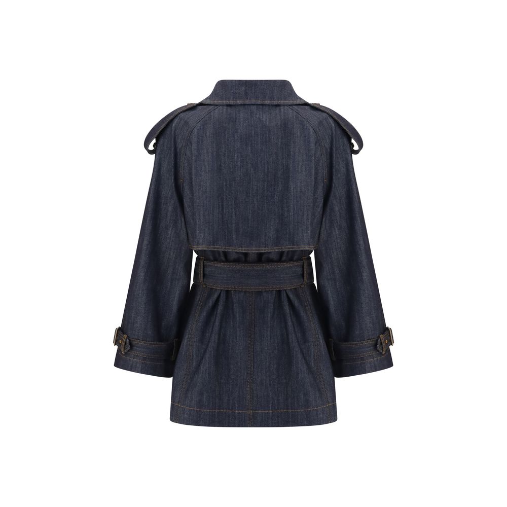 Burberry Blue Cotton Trench Coat | Regal Royce