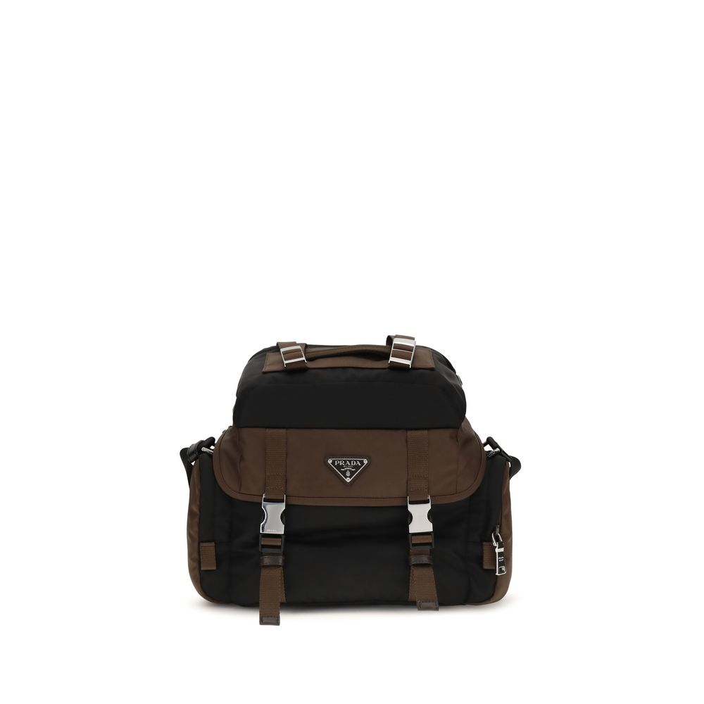 Prada Brown Recycled Polyamide Shoulder Bag | Regal Royce