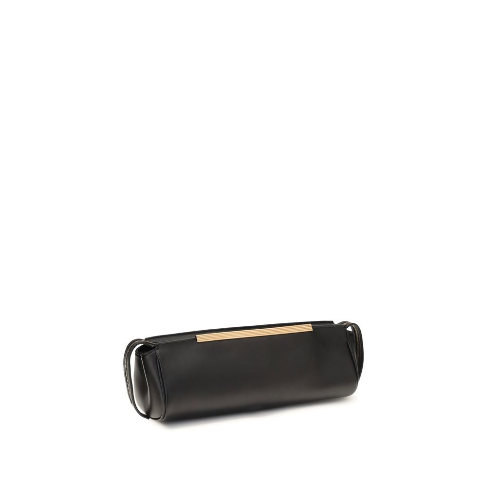 Khaite Black Calf Leather Bos Taurus Clutch Bag | Regal Royce