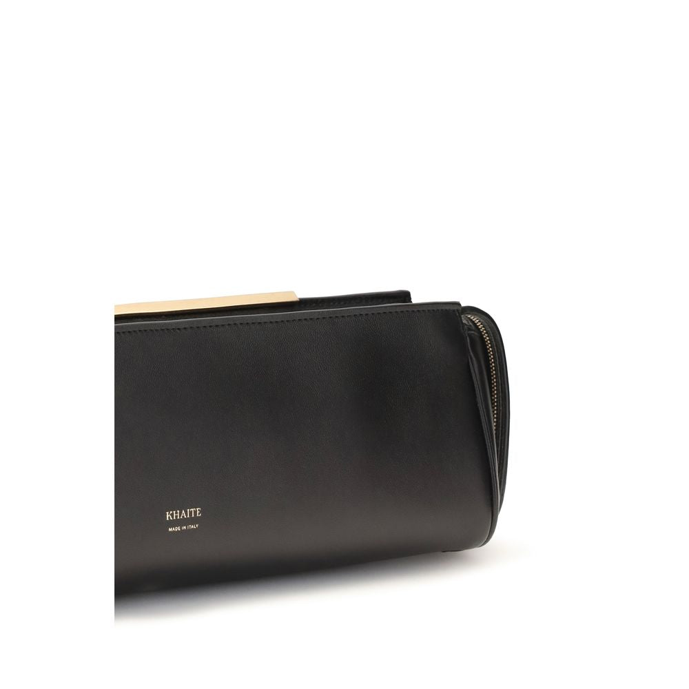 Khaite Black Calf Leather Bos Taurus Clutch Bag | Regal Royce