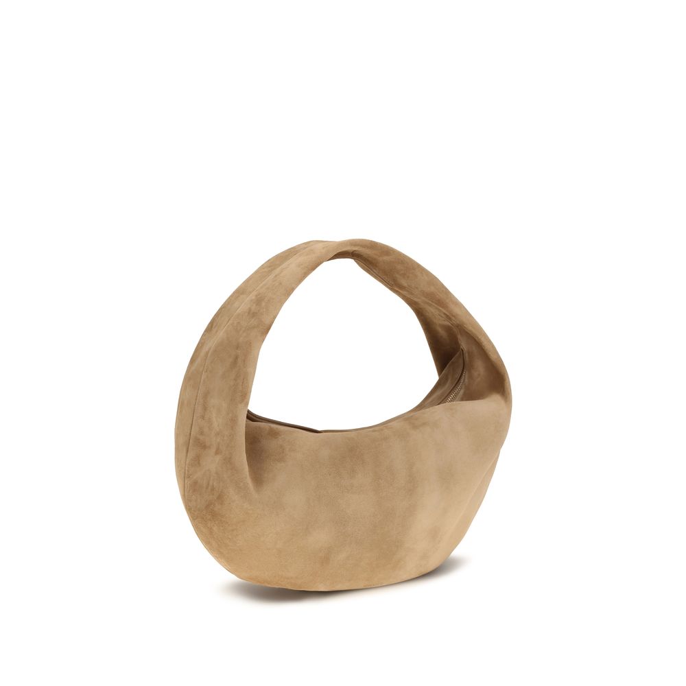 Khaite Beige Calf Leather Bos Taurus Shoulder Bag | Regal Royce