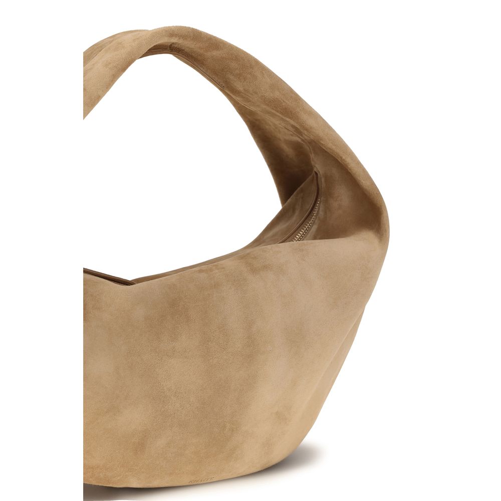 Khaite Beige Calf Leather Bos Taurus Shoulder Bag | Regal Royce