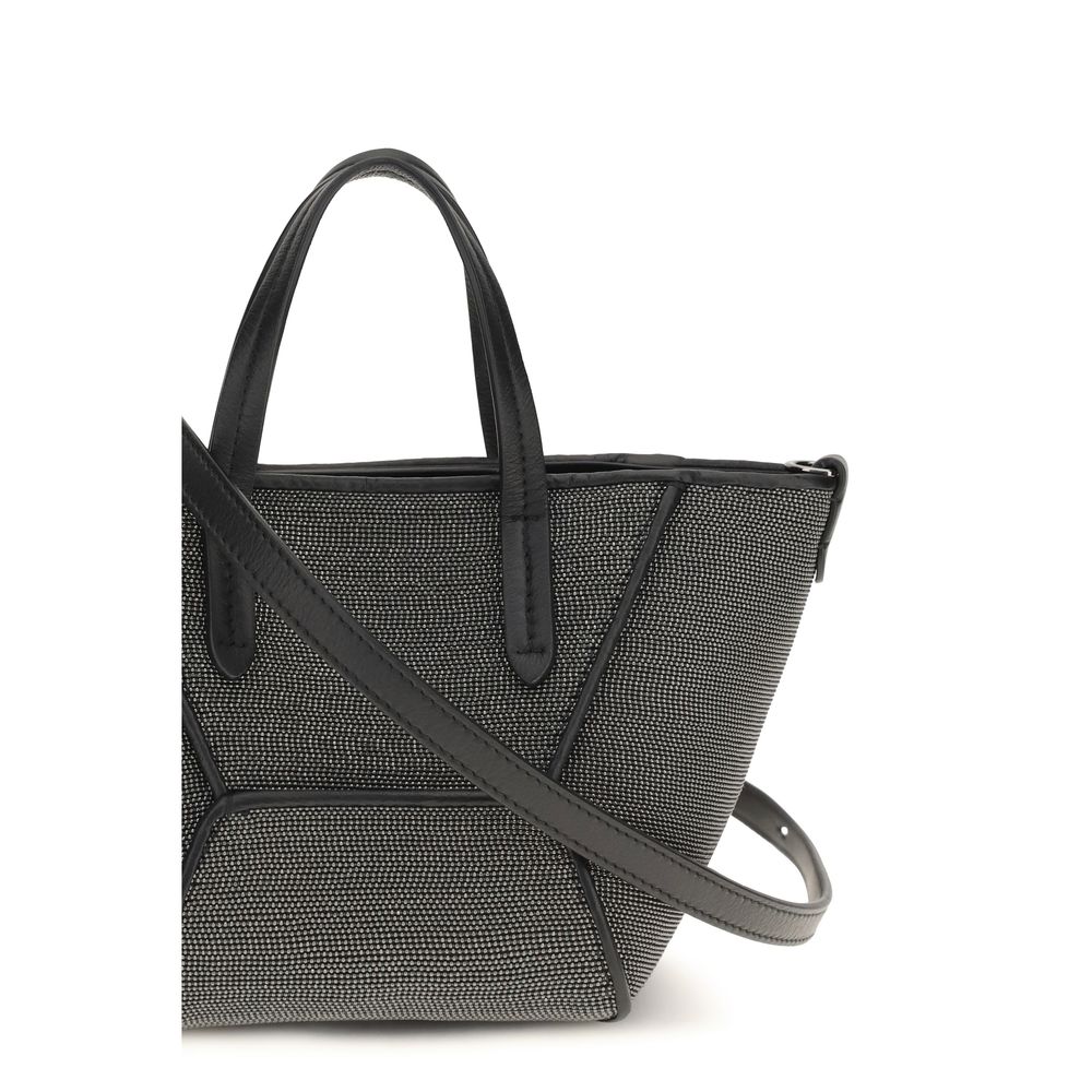 Brunello Cucinelli Black Calf Leather Bos Taurus Shoulder Bag | Regal Royce