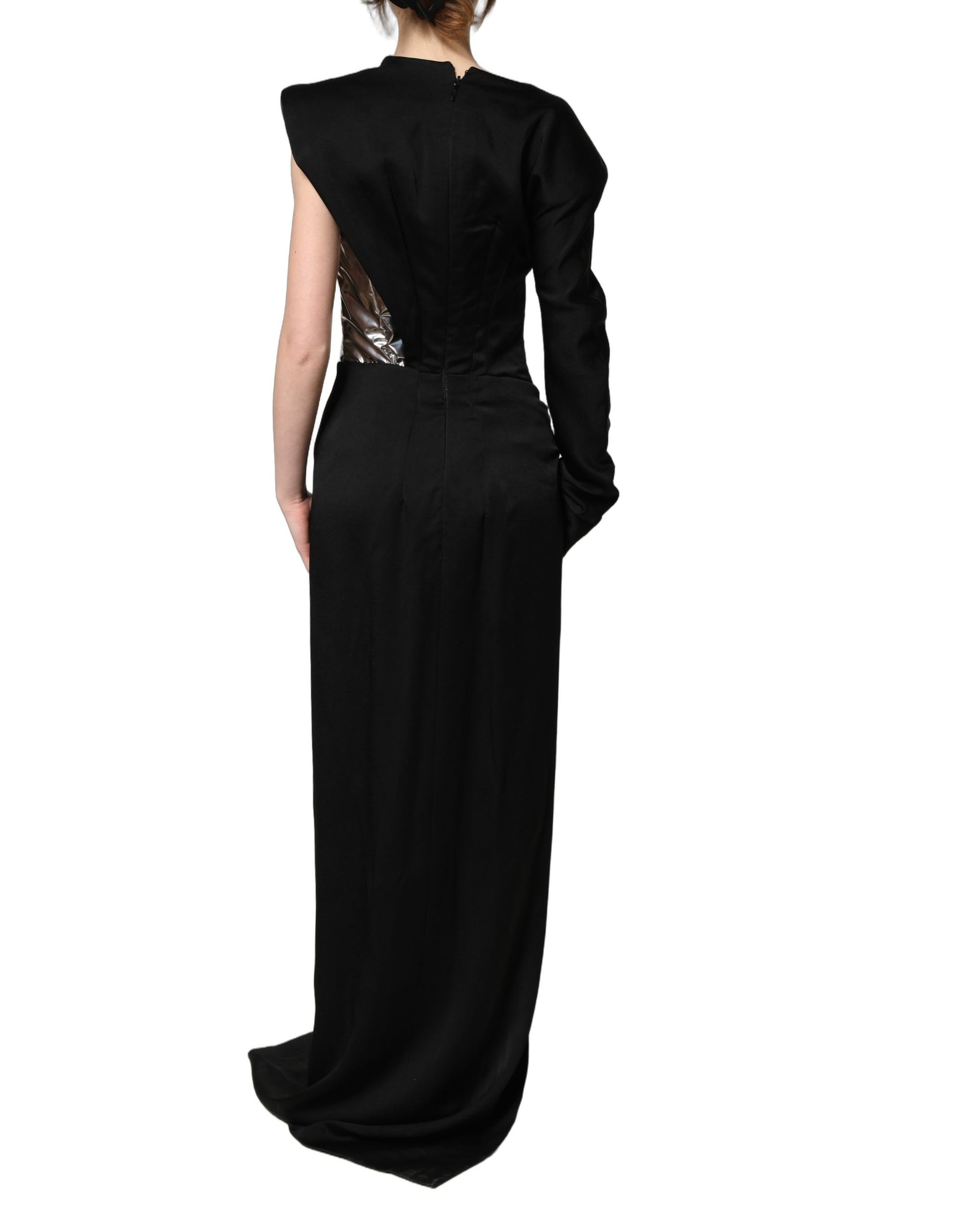 Dolce & Gabbana Black Silver OneShoulder Cocktail Gown Dress | Regal Royce