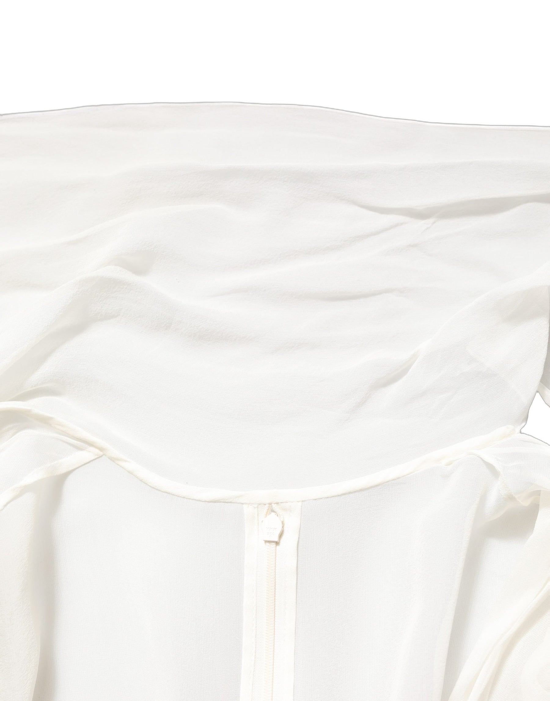 Dolce & Gabbana White Silk Sheer Draped Long Gown Dress | Regal Royce