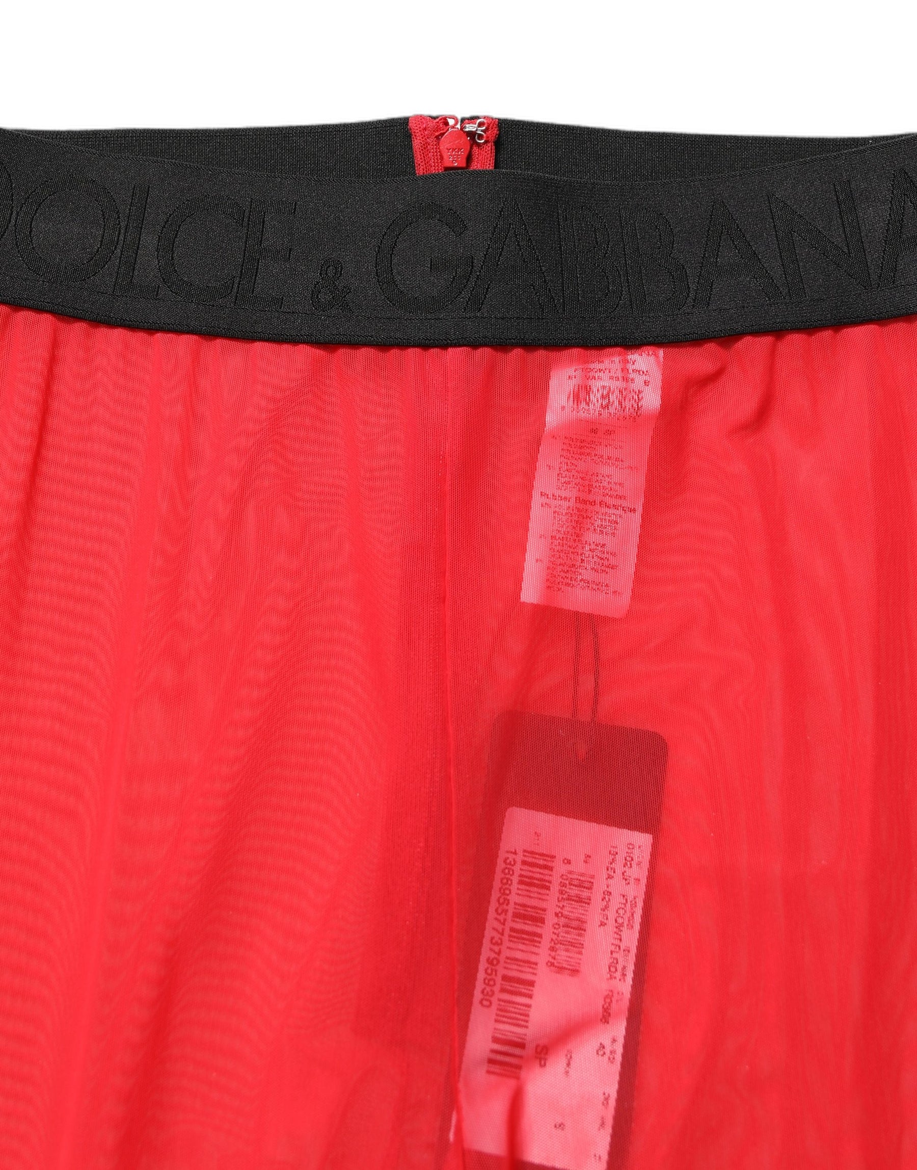 Dolce & Gabbana Red Nylon Stretch Slim Legging Trouser Pants | Regal Royce