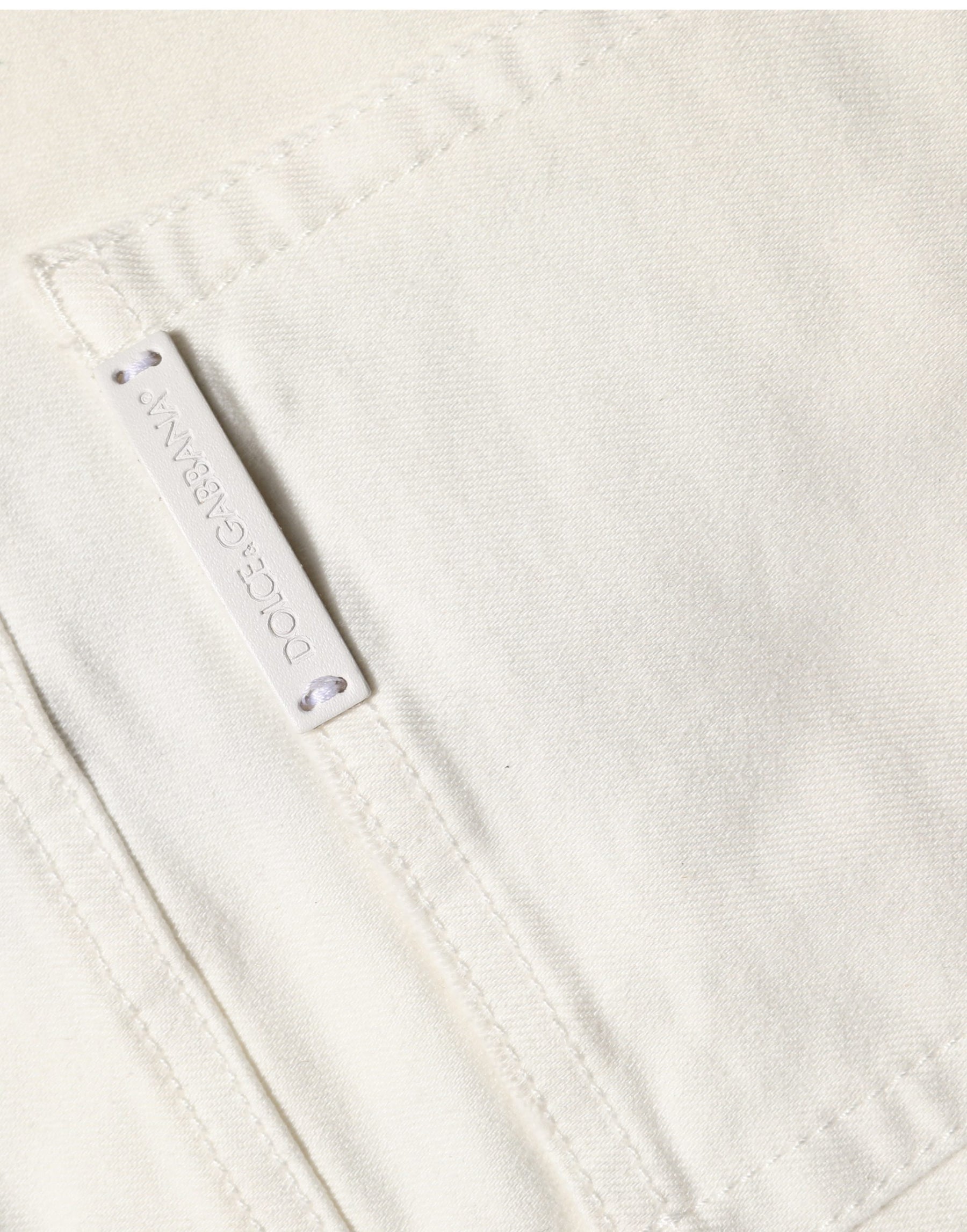 Dolce & Gabbana White Tattered Skinny Cotton Denim Jeans | Regal Royce