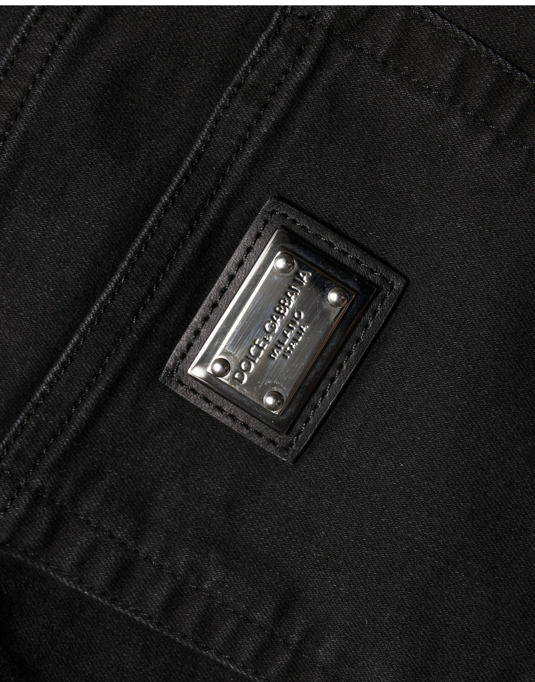 Dolce & Gabbana Black Skinny Cotton High Waist Denim Jeans | Regal Royce
