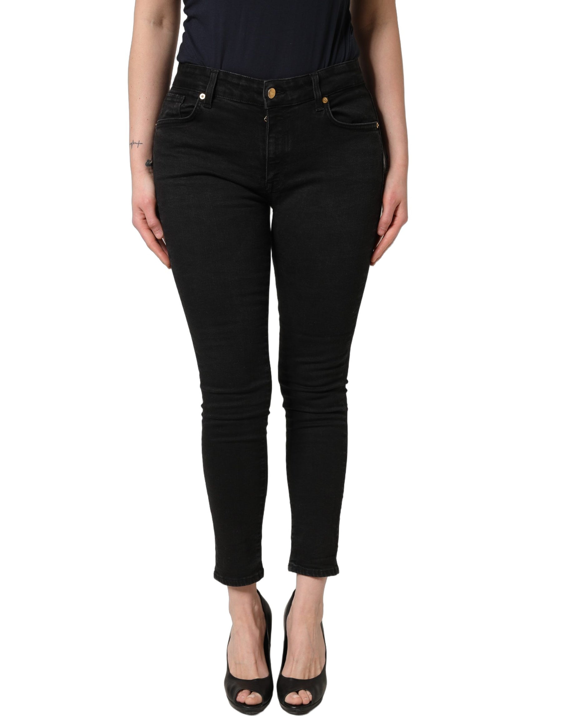 Dolce & Gabbana Black Skinny Cotton Low Waist Denim Jeans | Regal Royce