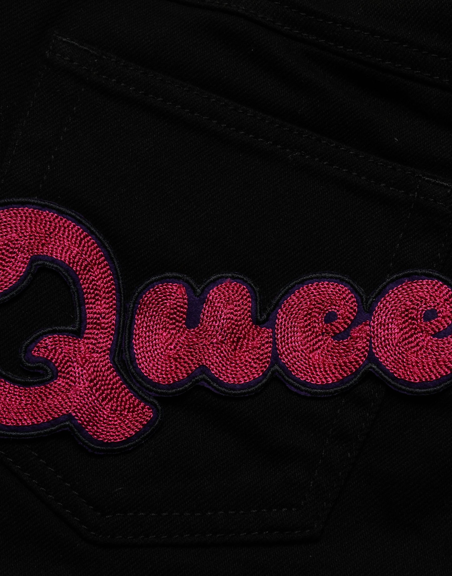 Dolce & Gabbana Black Queen Embroidery PRETTY Denim Jeans | Regal Royce