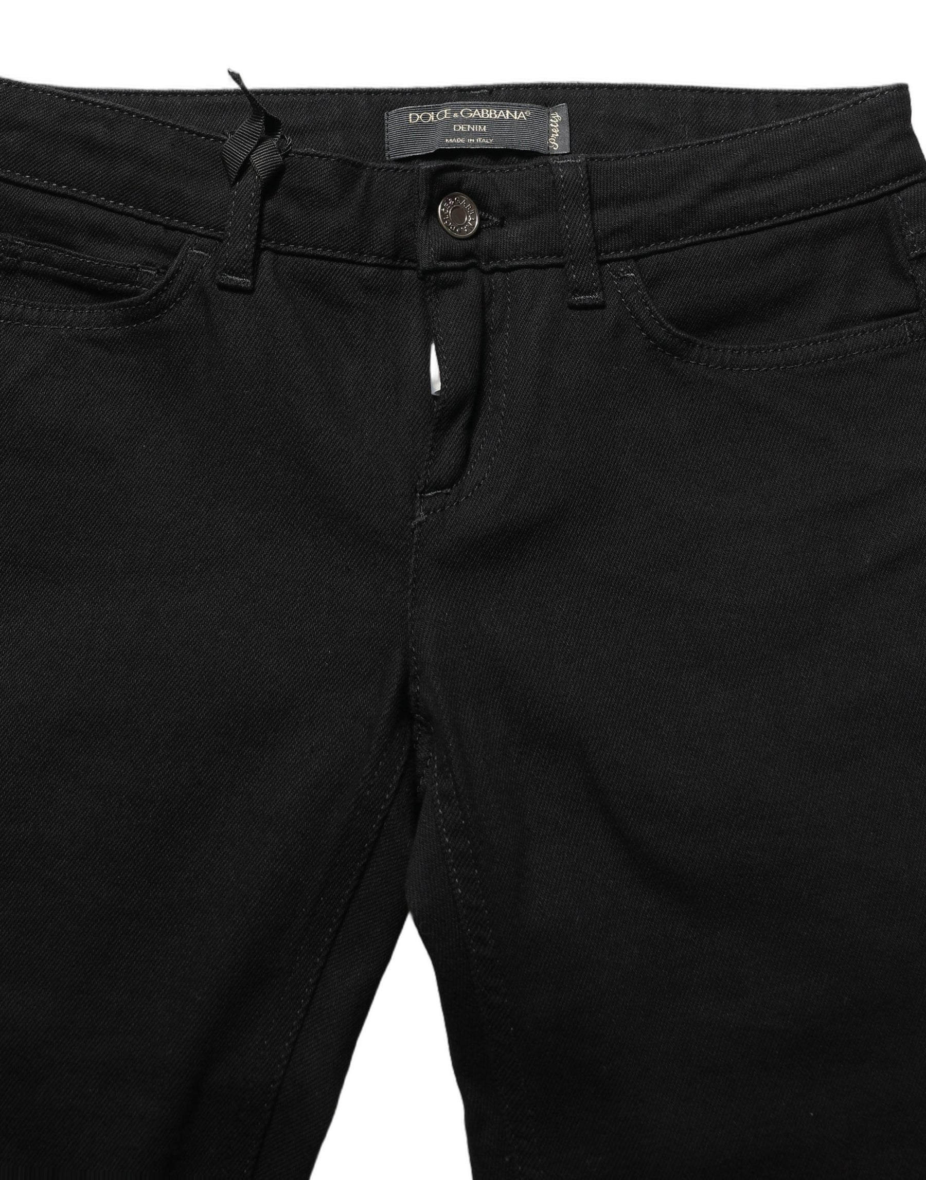 Dolce & Gabbana Black Queen Embroidery PRETTY Denim Jeans | Regal Royce