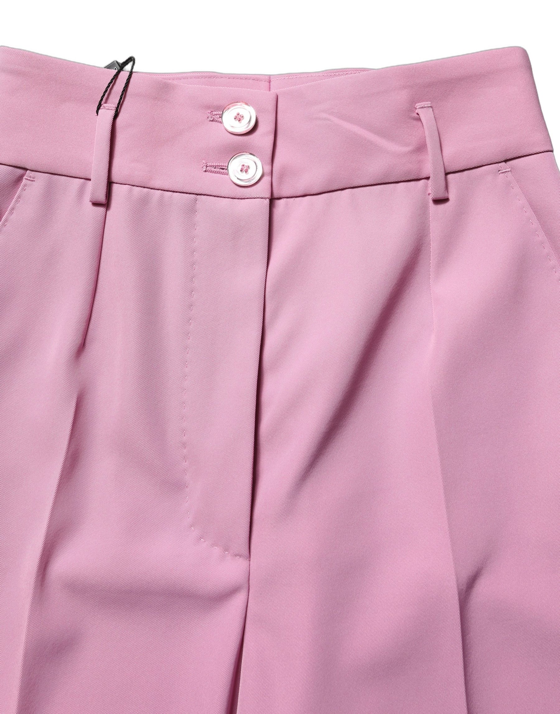 Dolce & Gabbana Pink High Waisted Polyester Trouser Pants | Regal Royce