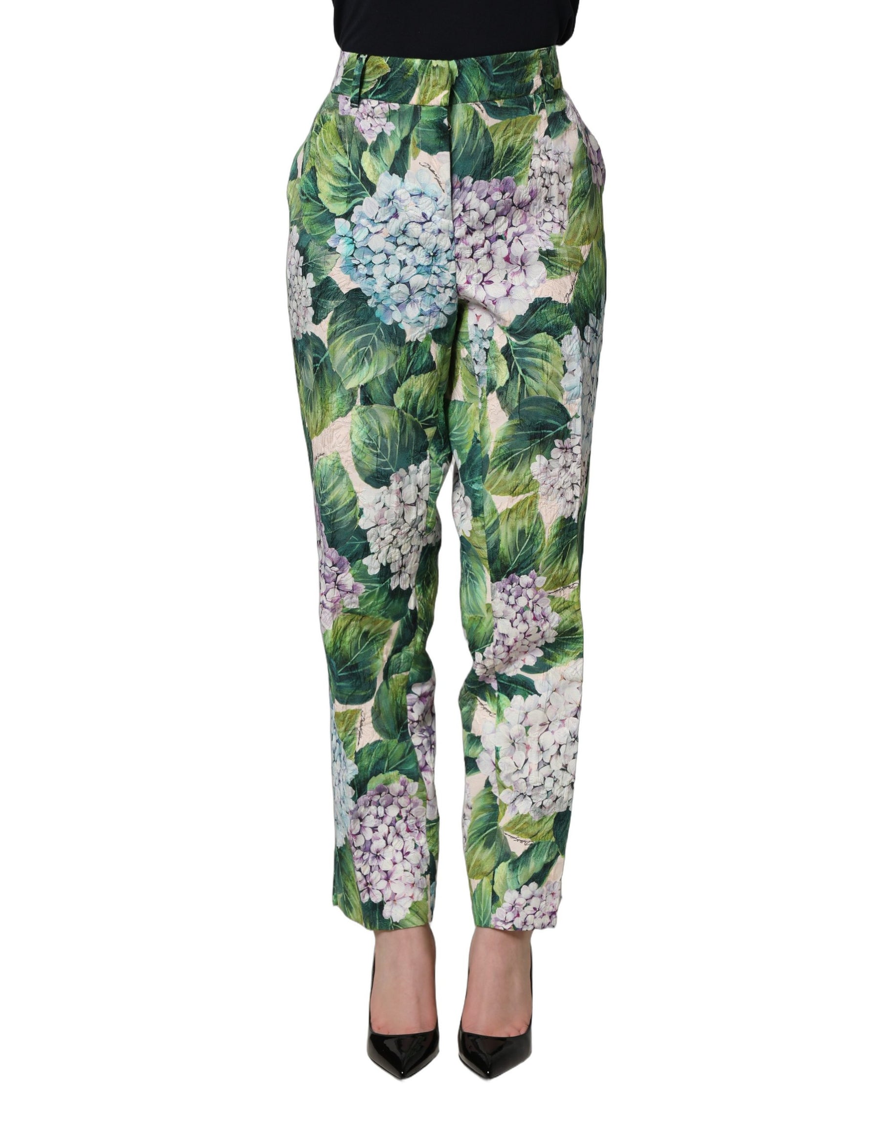 Dolce & Gabbana Multicolor Floral Print Tapered Trouser Pants | Regal Royce