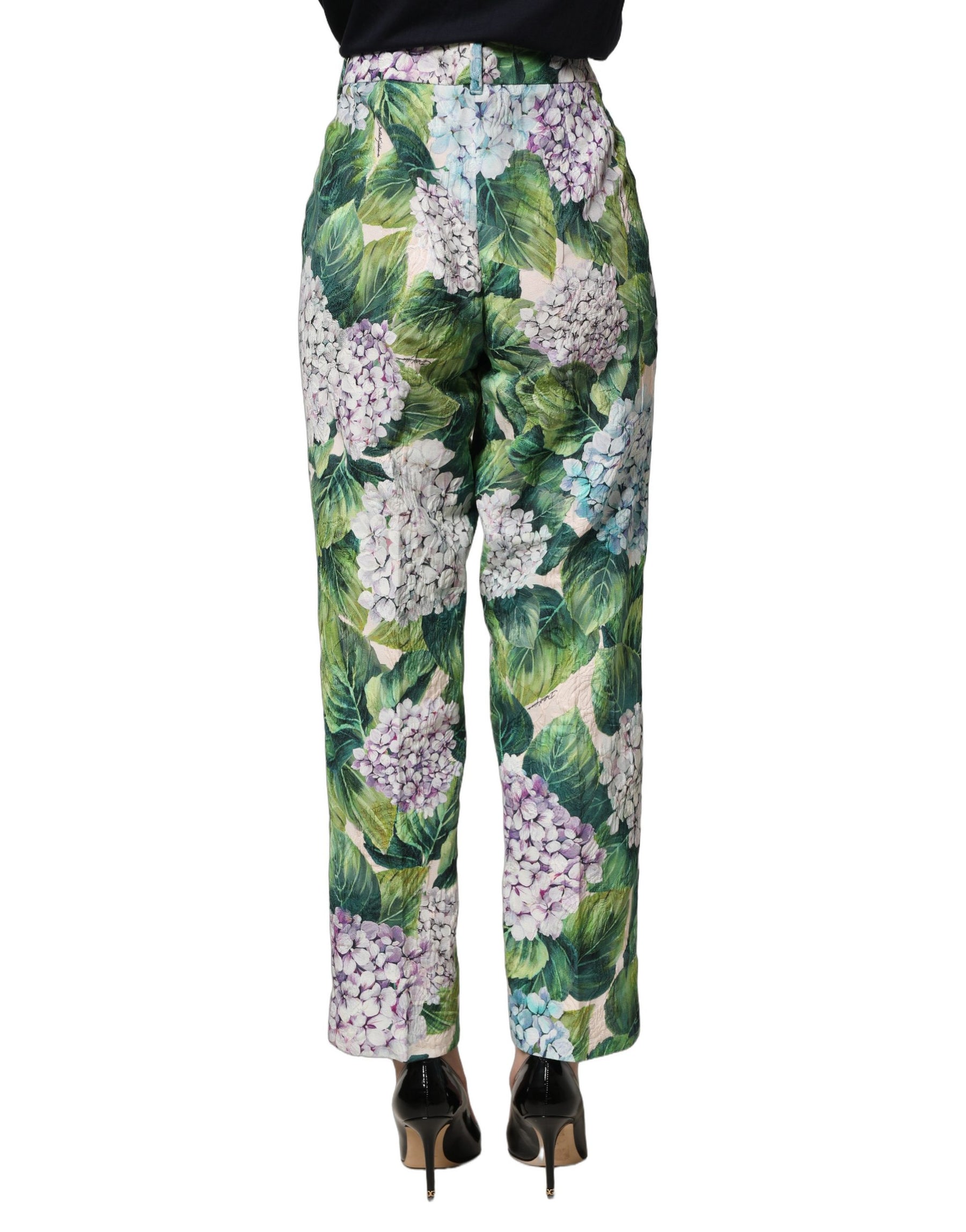 Dolce & Gabbana Multicolor Floral Print Tapered Trouser Pants | Regal Royce