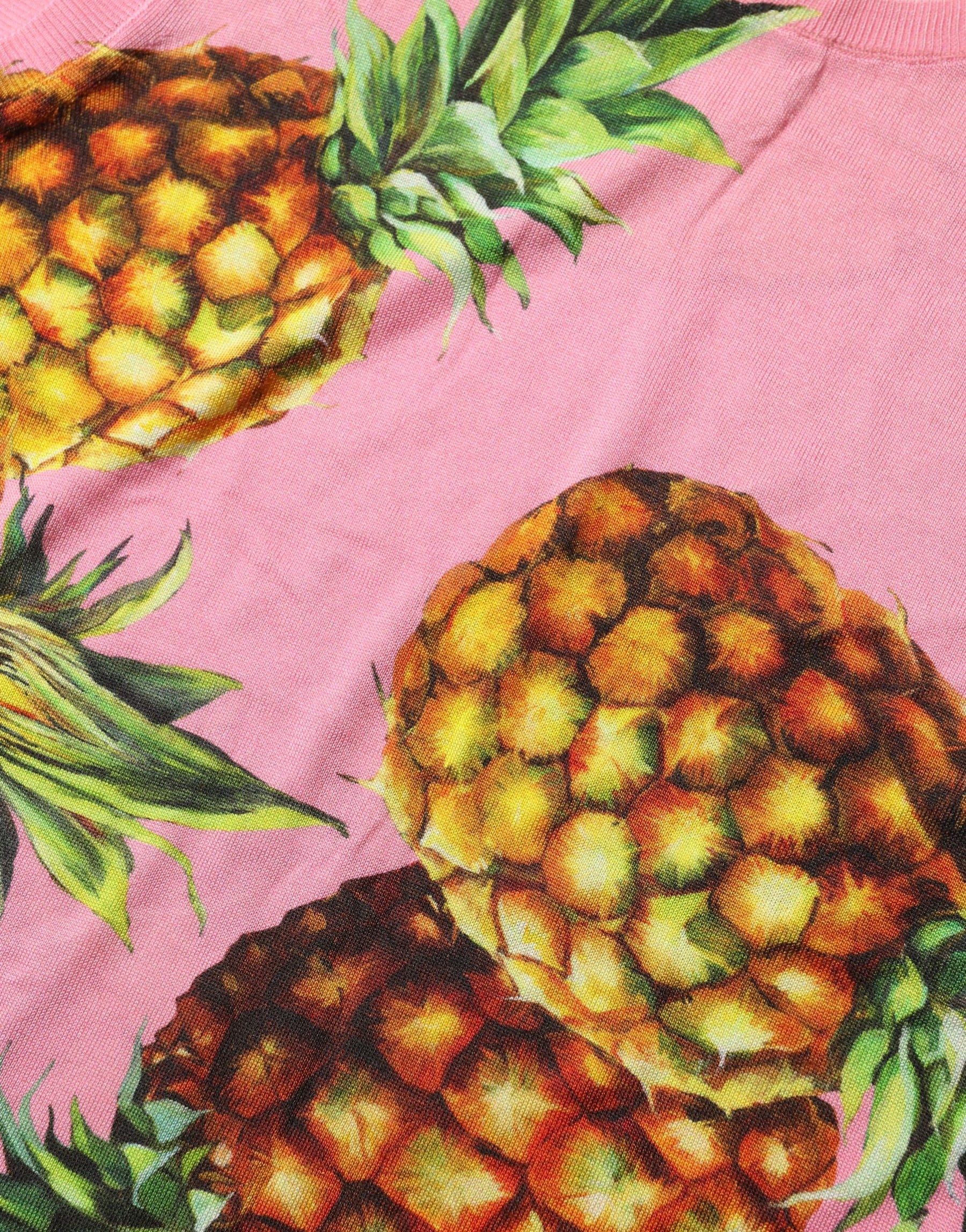 Dolce & Gabbana Pink Pineapple Roundneck Sleeveless Tank Top | Regal Royce