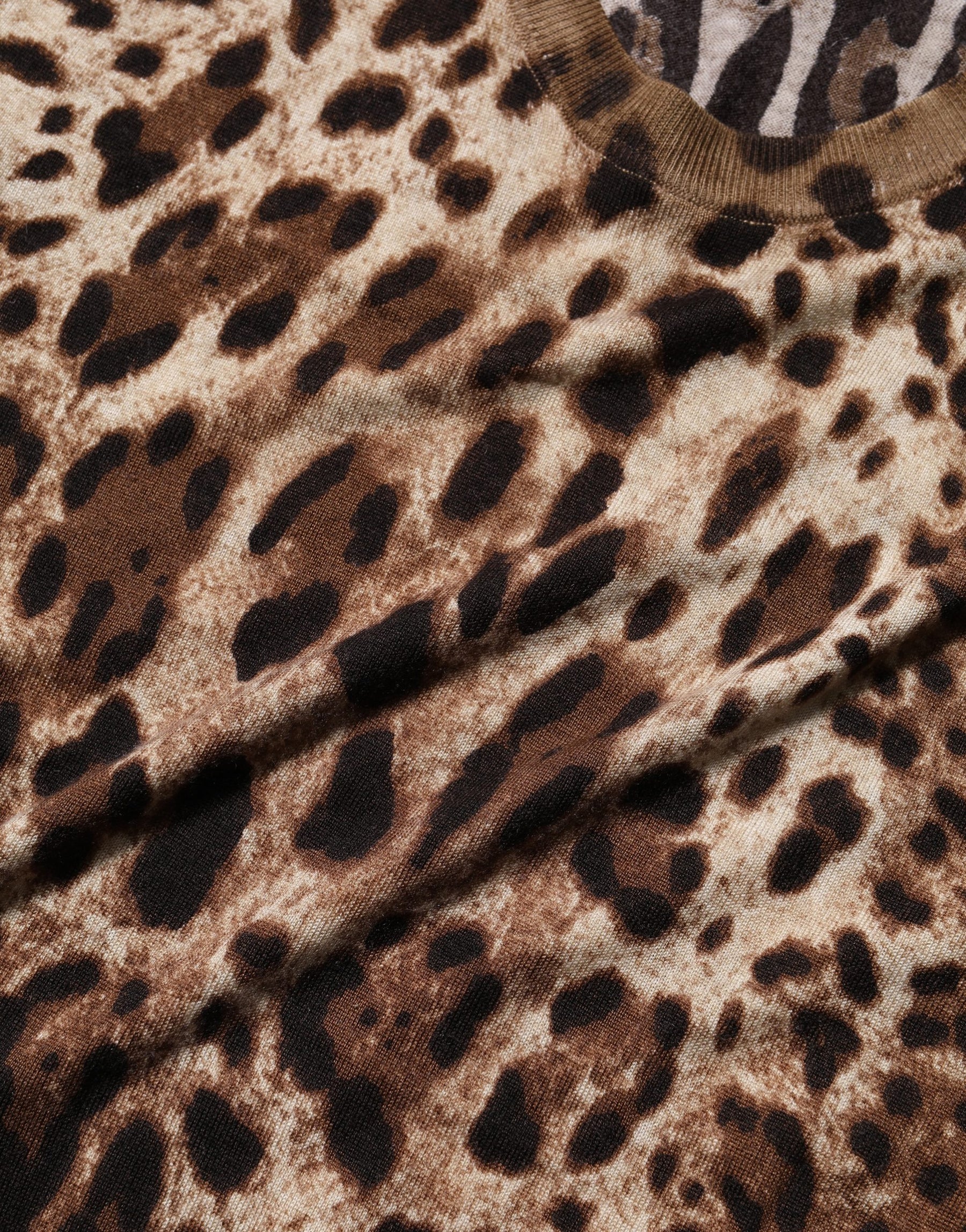 Dolce & Gabbana Brown Leopard Crew Neck Sleeveless Tank Top | Regal Royce