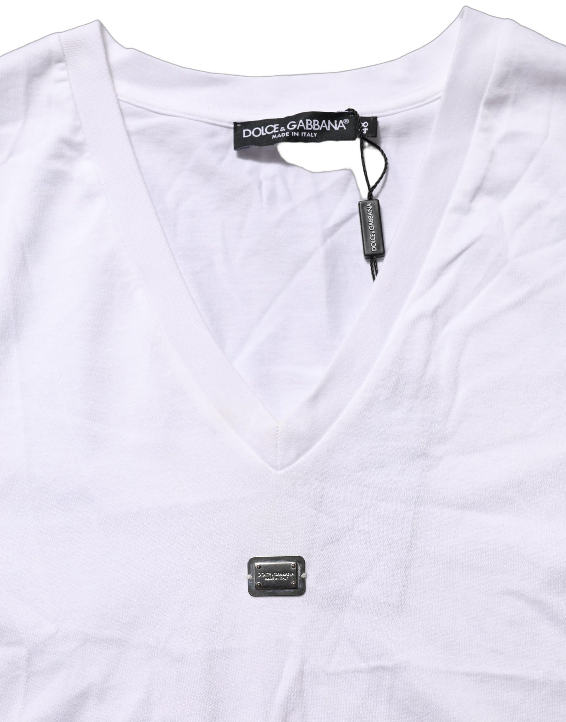 Dolce & Gabbana White Logo Embroidered TieWaist Cropped Top | Regal Royce