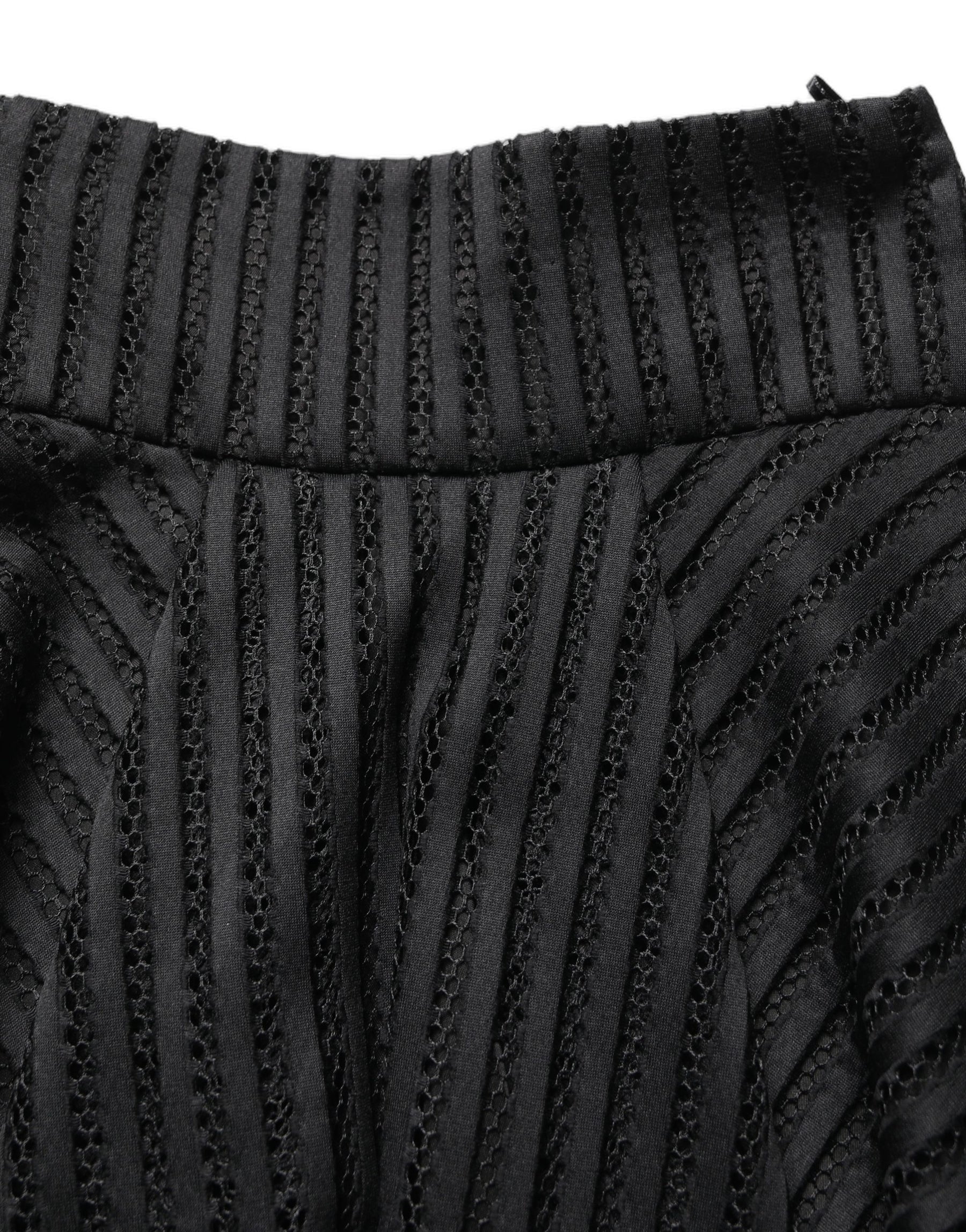 PINKO Cotton Striped Flared Silhouette Aline Midi Black | Regal Royce