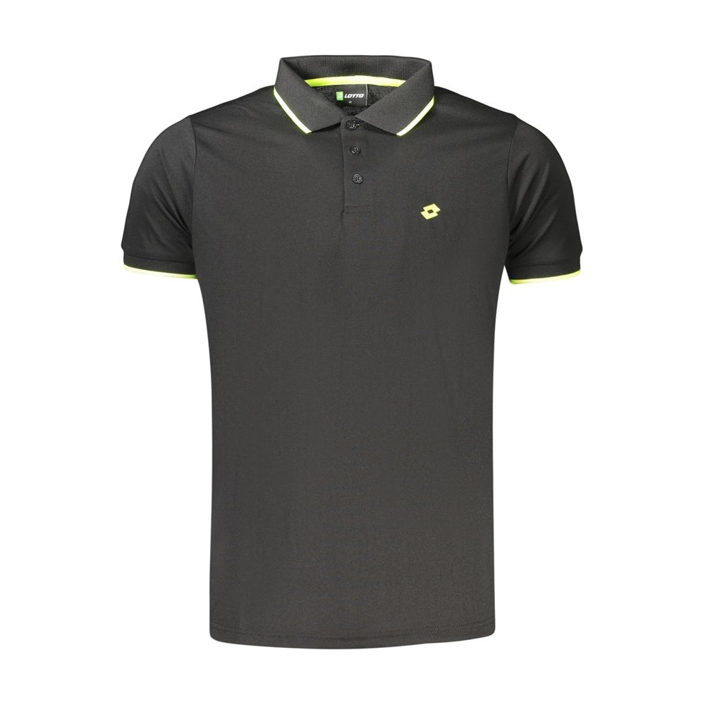 Lotto Black Polyester Men's Polo Shirt | Regal Royce