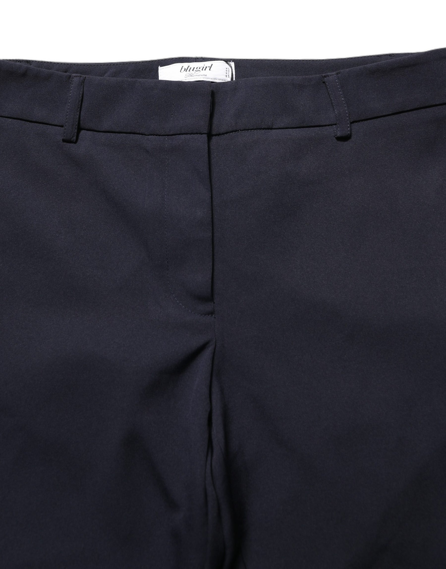 Blugirl Dark Blue High Waist Straight Dress Formal Trouser Pants | Regal Royce