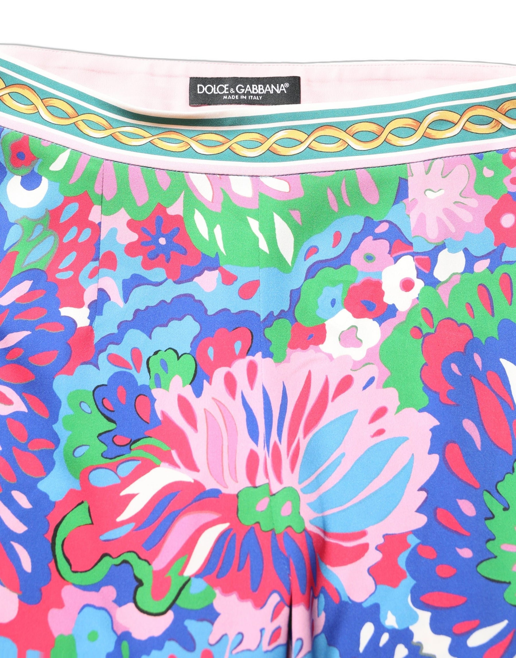 Dolce & Gabbana Multicolor Floral Stretch Jersey Leggings Pants | Regal Royce