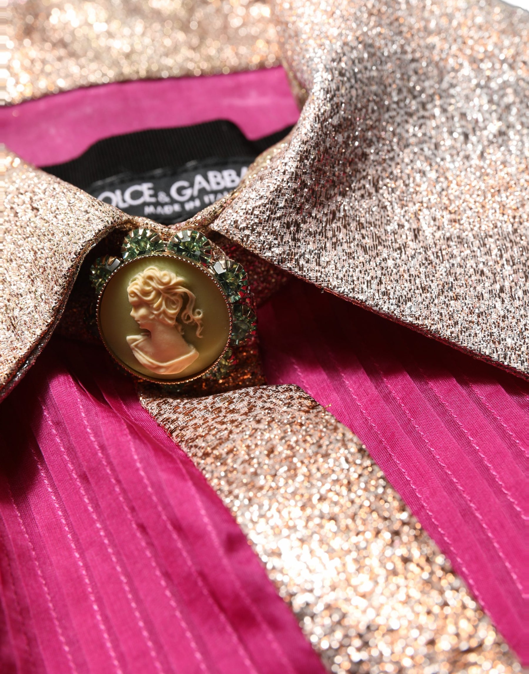 Dolce & Gabbana Fuchsia Sheer Chiffon Buttoned Blouse Top | Regal Royce