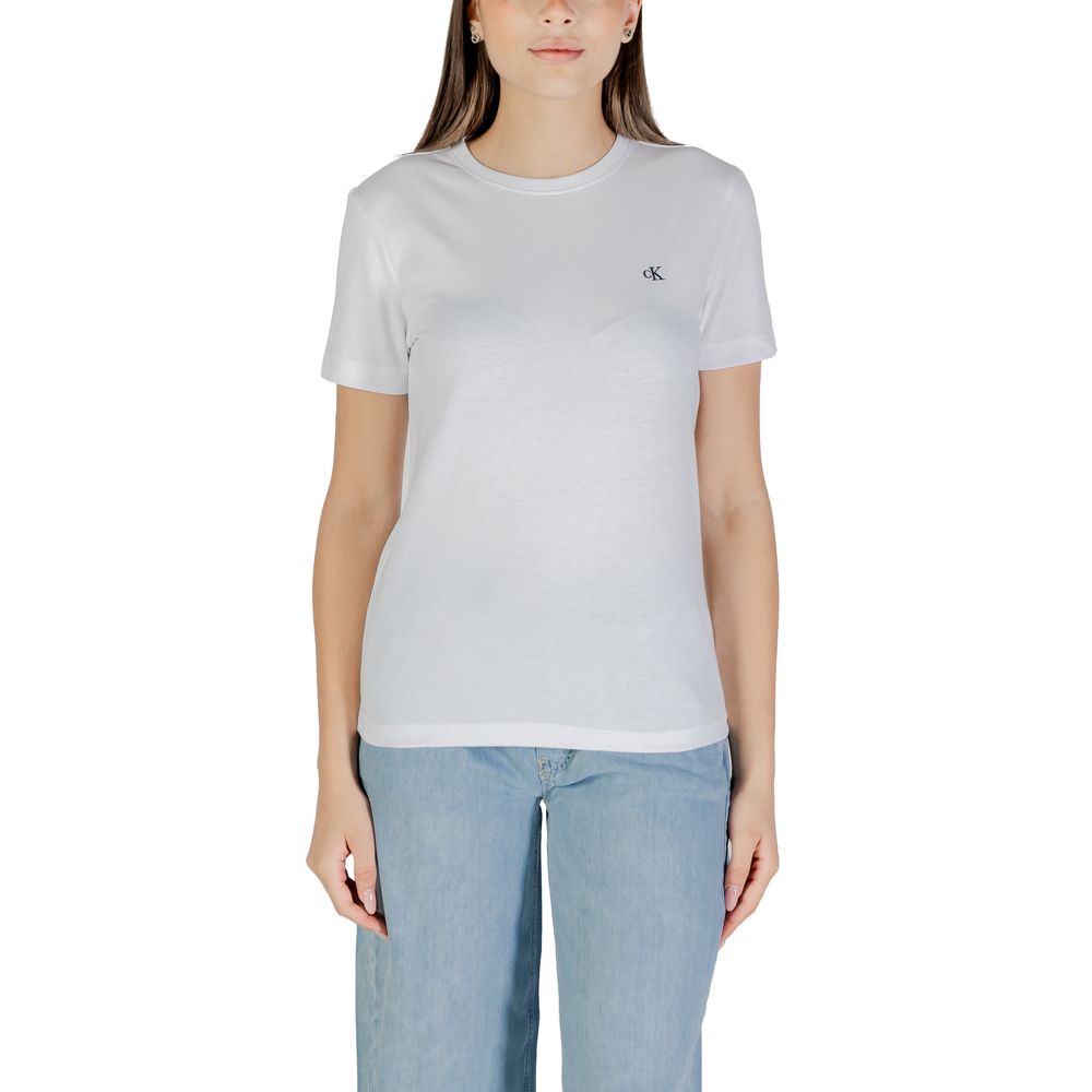 Calvin Klein Jeans White Cotton T-Shirt | Regal Royce