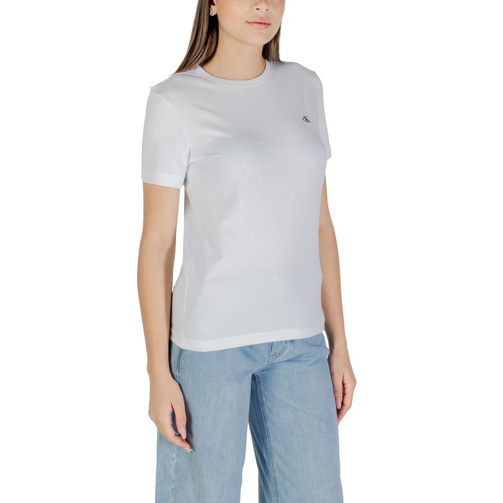 Calvin Klein Jeans White Cotton T-Shirt | Regal Royce
