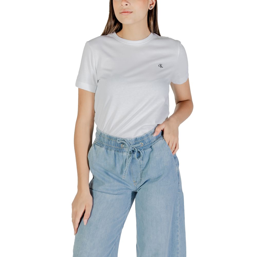 Calvin Klein Jeans White Cotton T-Shirt | Regal Royce