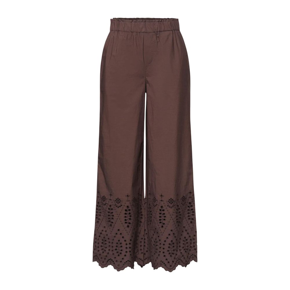 Street One Brown Cotton Casual Pants | Regal Royce