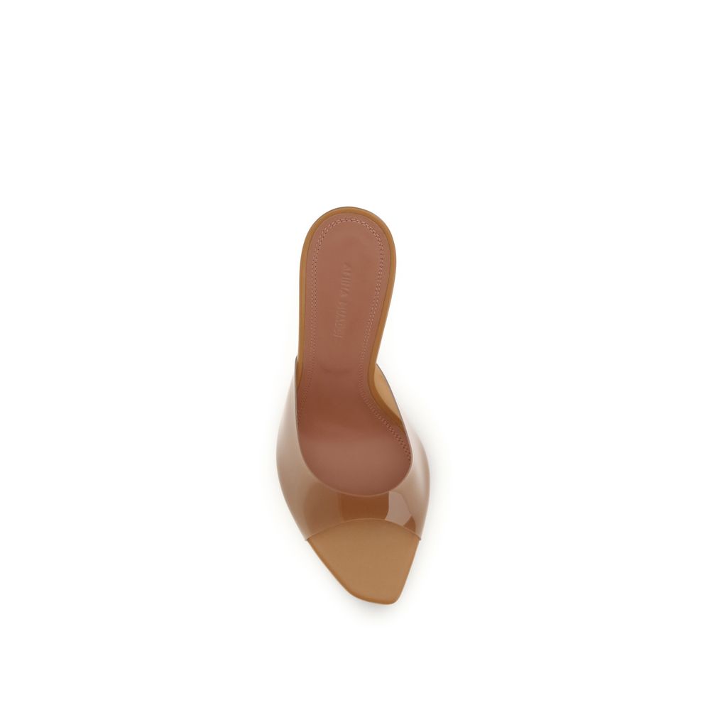 Amina Muaddi Beige Pvc Stiletto Heel Sandals | Regal Royce