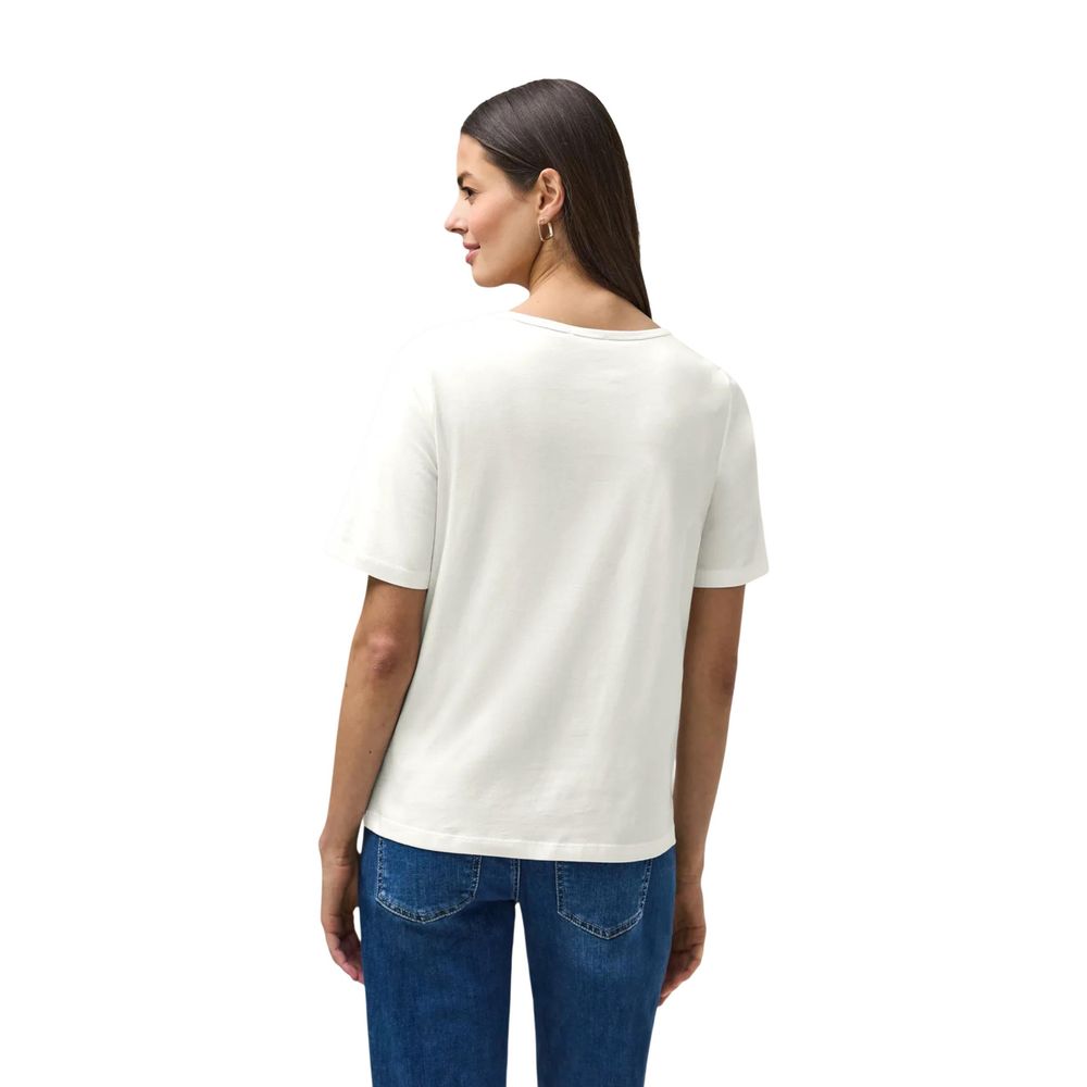Street One White Cotton T-Shirt | Regal Royce