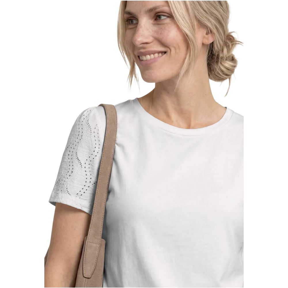 Street One Cream Cotton T-Shirt | Regal Royce