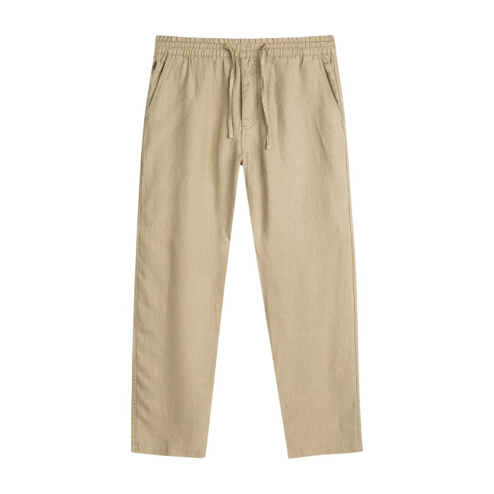 Lyle & Scott Beige Linen Casual Pants | Regal Royce