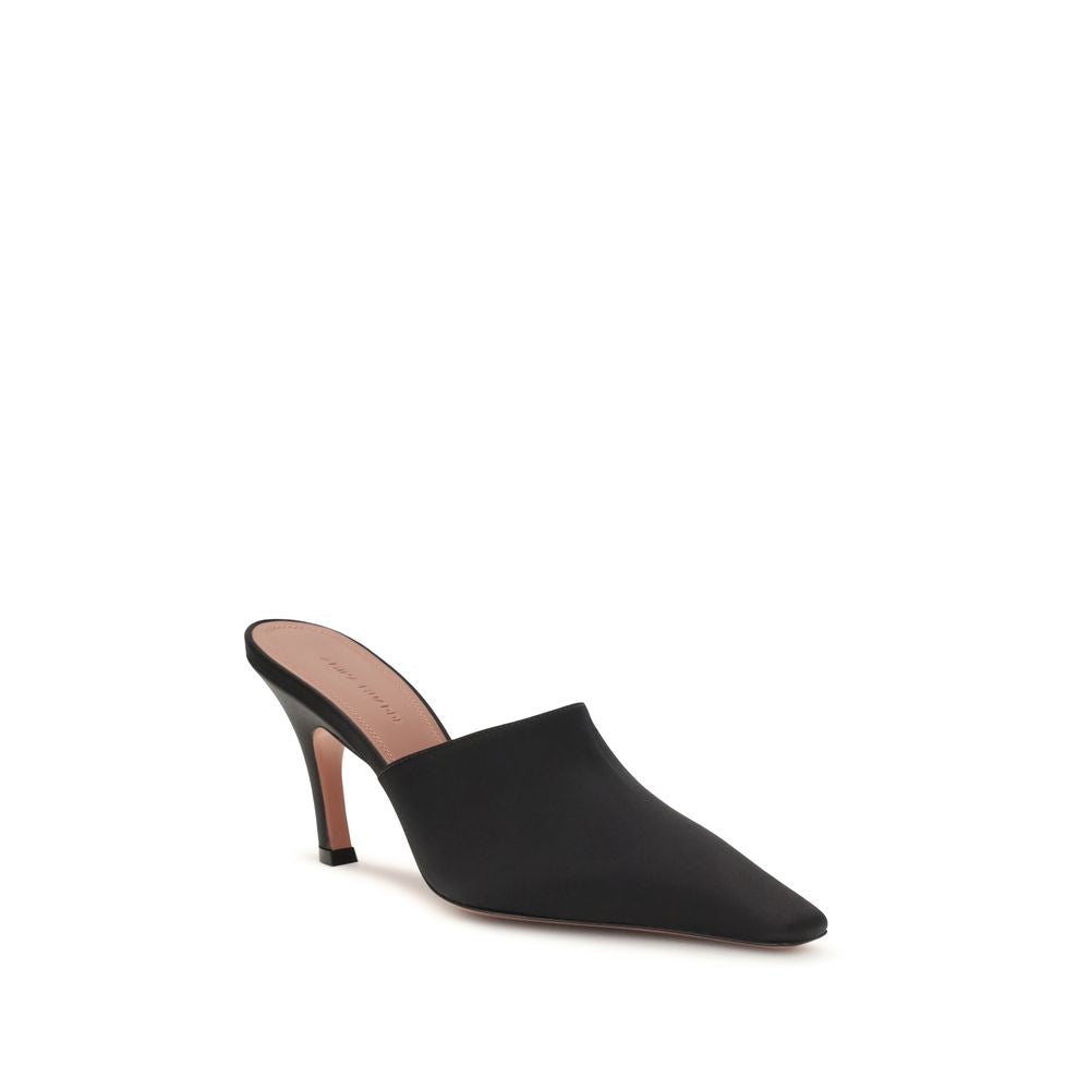 Amina Muaddi Black Silk Sandals | Regal Royce