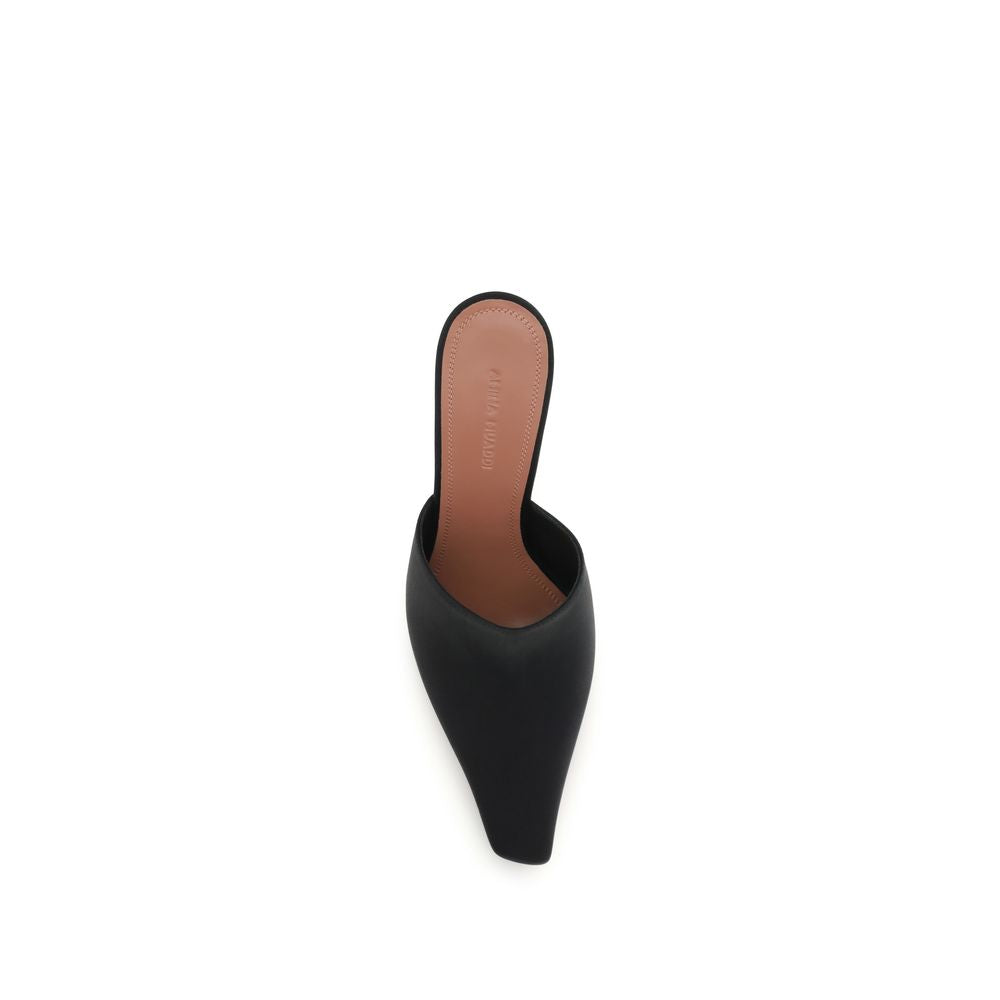 Amina Muaddi Black Silk Sandals | Regal Royce