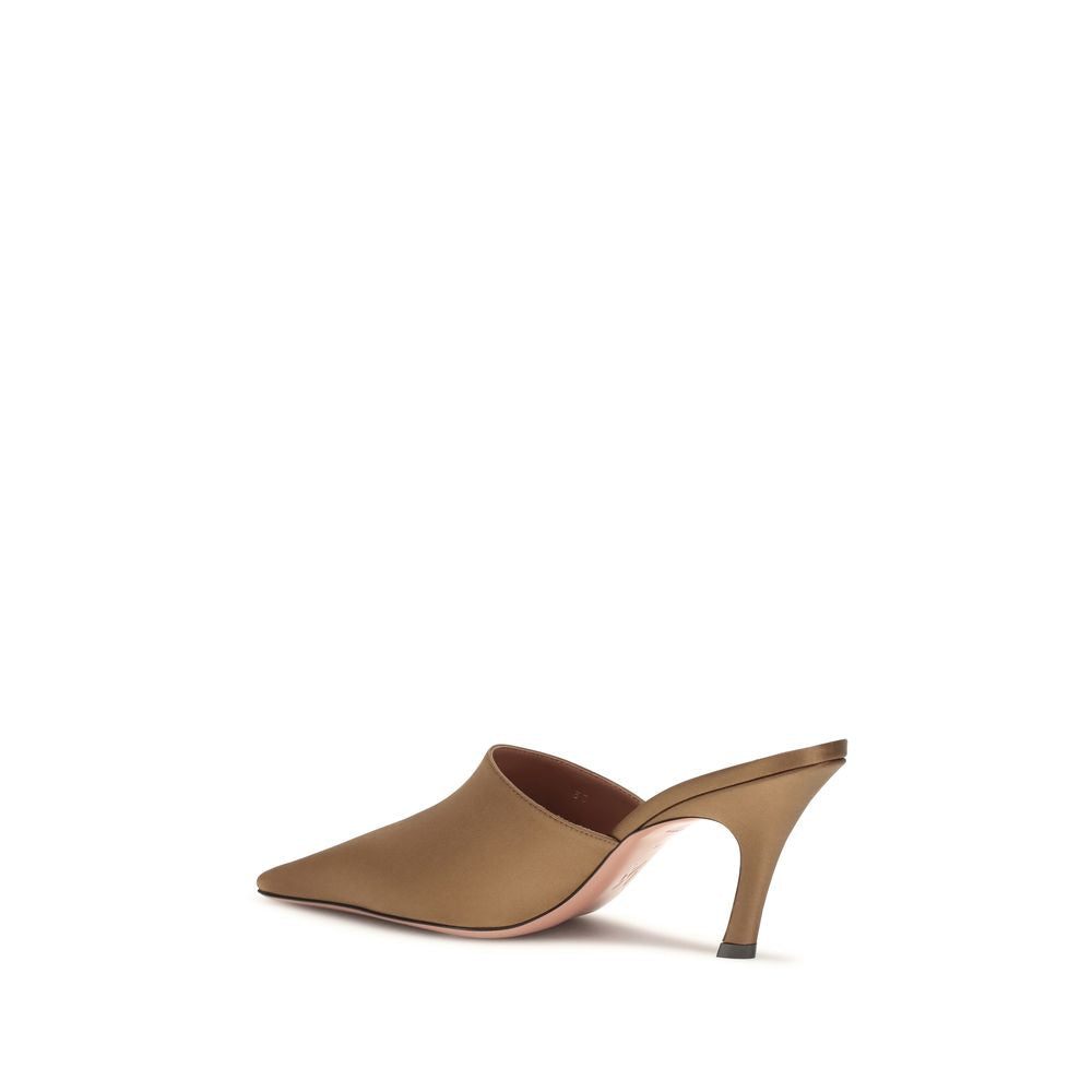 Amina Muaddi Brown Silk Sandals | Regal Royce
