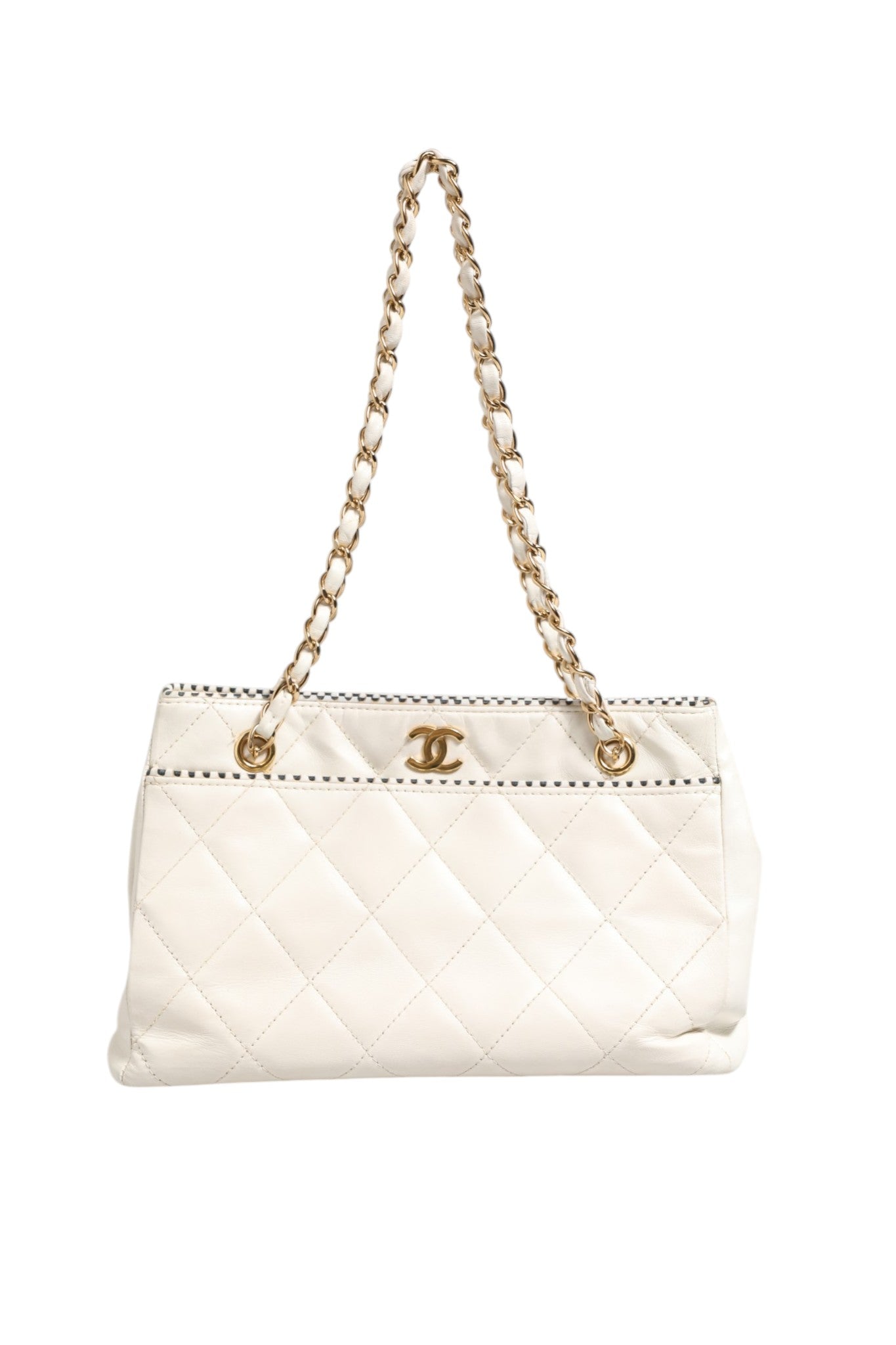 Chanel Shiny Calfskin Quilted Mini 22 White 1792563 | Regal Royce